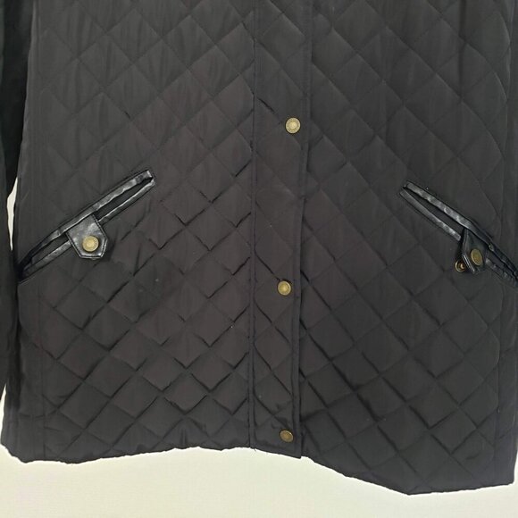 Lauren Ralph Lauren Quilted Field Jacket Equestrian Western Black Womens Size 1X - Picture 7 of 16